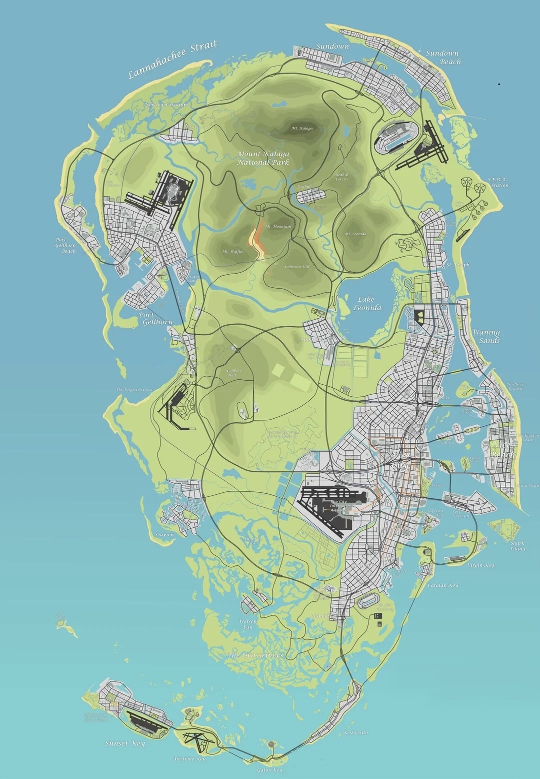 Mapa státu Leonida GTA 6